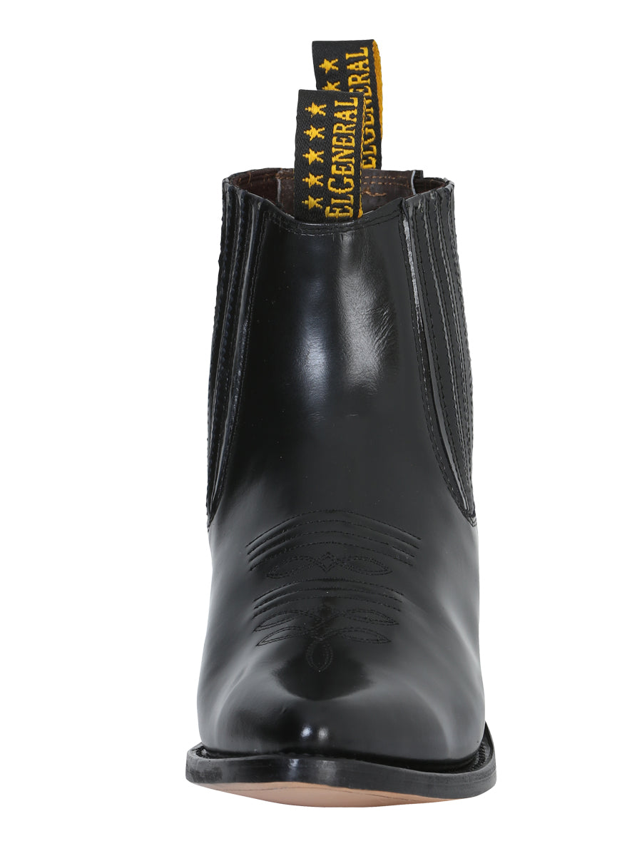 Bota Vaquera de Hombre El General Tobillo en Piel Color Negro 181