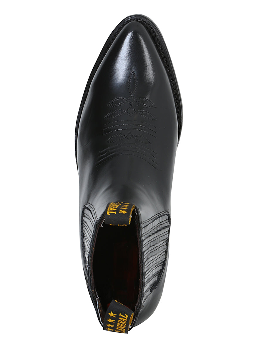 Bota Vaquera de Hombre El General Tobillo en Piel Color Negro 181