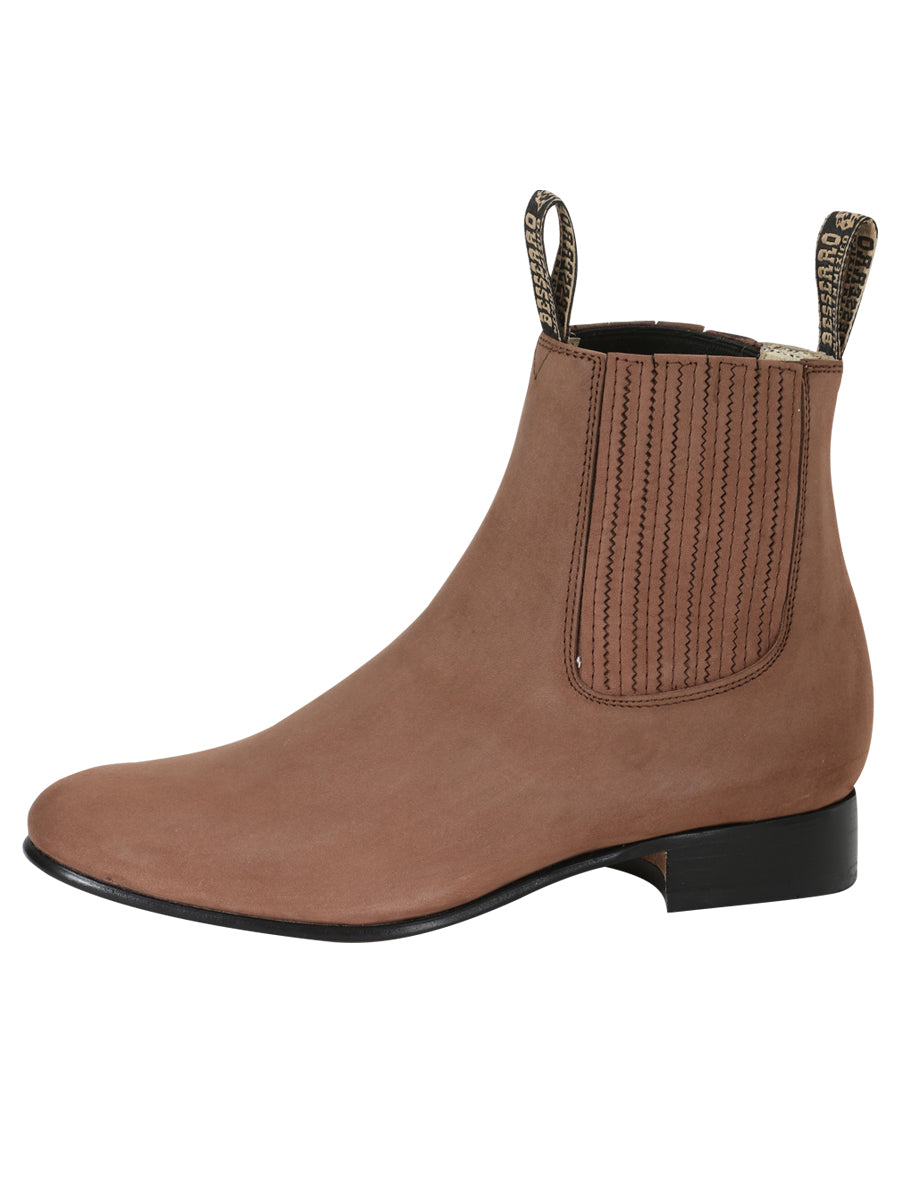 Botín Vaquero de Hombre El Besserro Charro en Piel Bovino Nobuck Color Camel 204