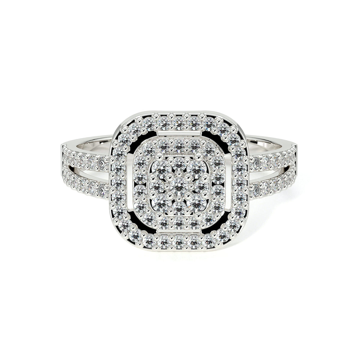 Anillo De Compromiso Promesa De Plata Con Moissanita