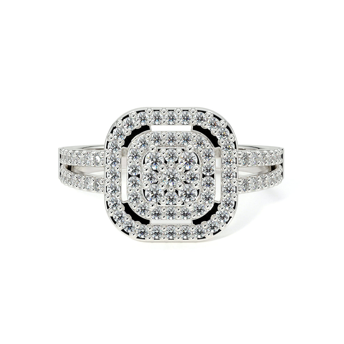 Anillo De Compromiso Promesa De Plata Con Moissanita