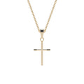 Dije De Cruz De Tubo De Oro De 14k