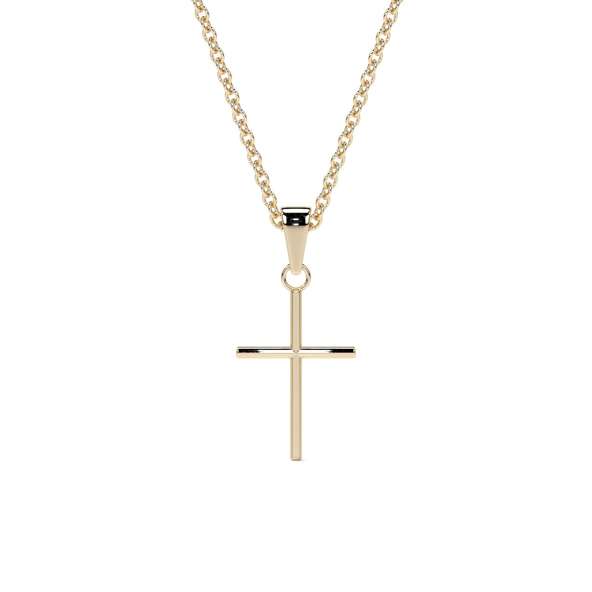 Dije De Cruz De Tubo De Oro De 14k