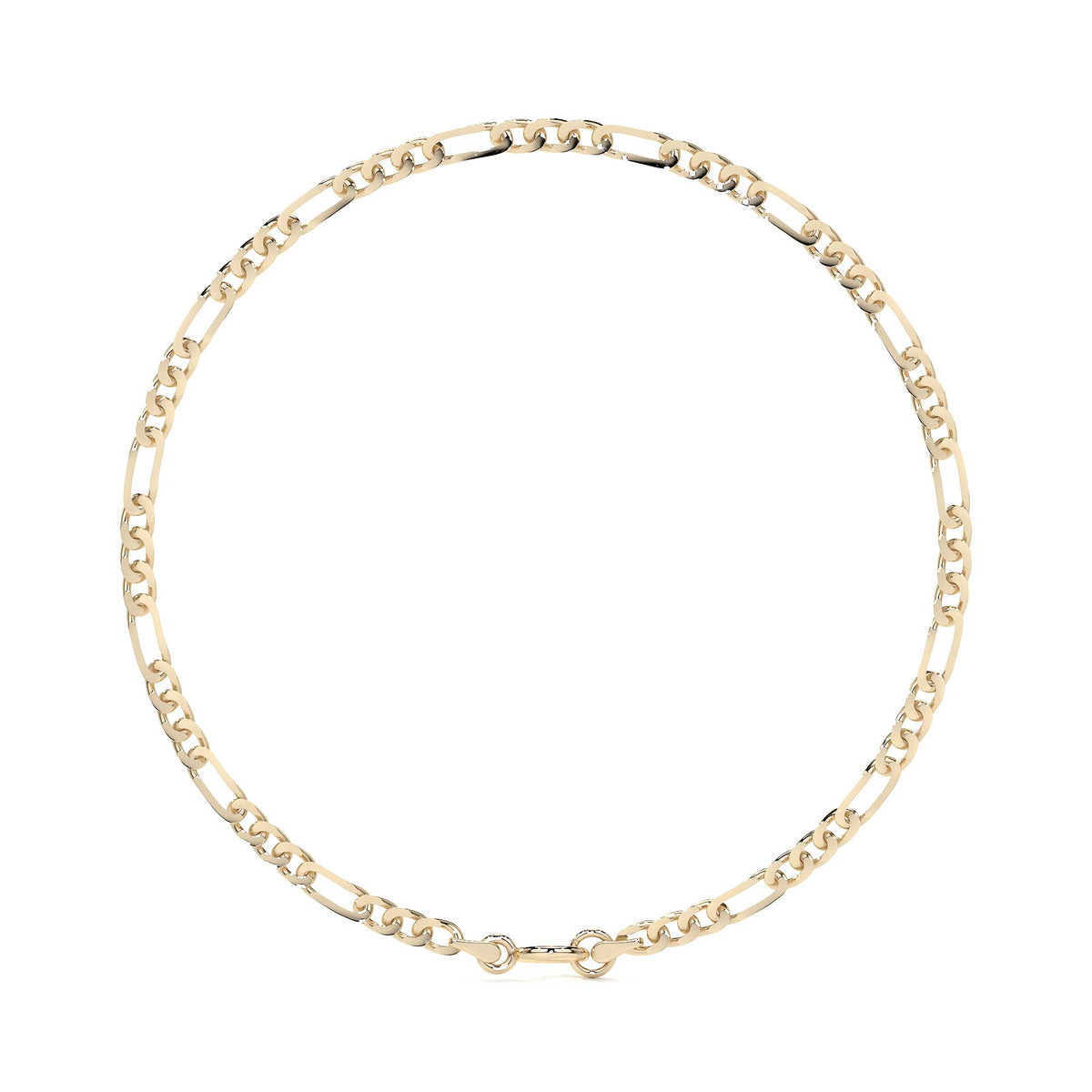 Pulsera De Oro 14k Figaro Solida De 18.5 Cm Calibre 2mm