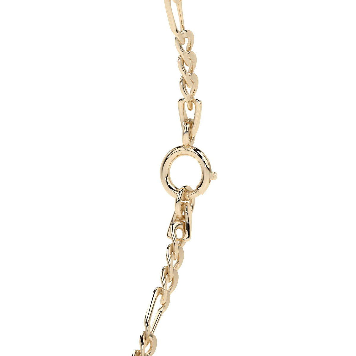 Pulsera De Oro Figaro Hueca 10k Calibre 2.6 Mm 21.5cm Hombre