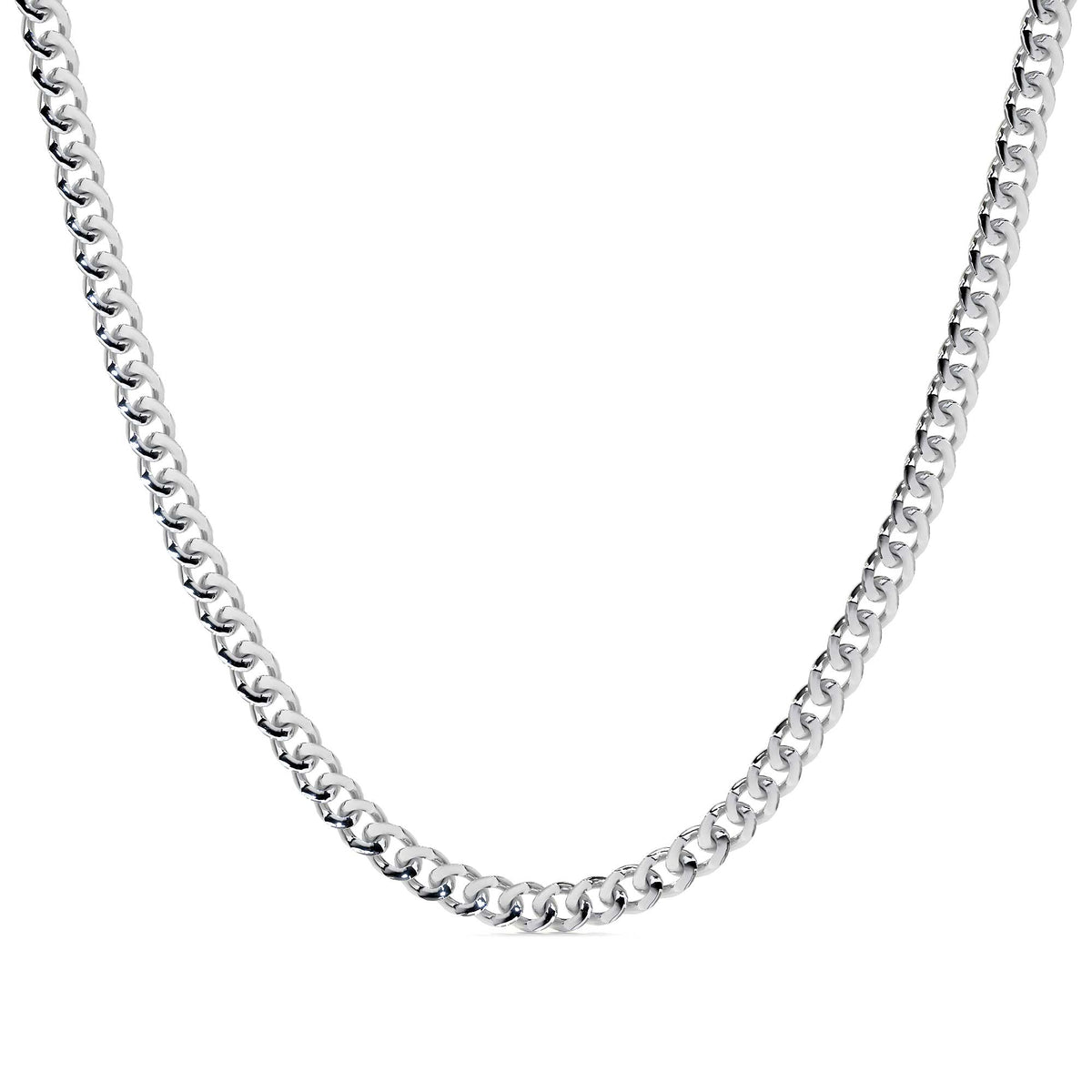 Cadena De Plata 925 Estilo Barbada De Calibre 3.2mm en 5 colores