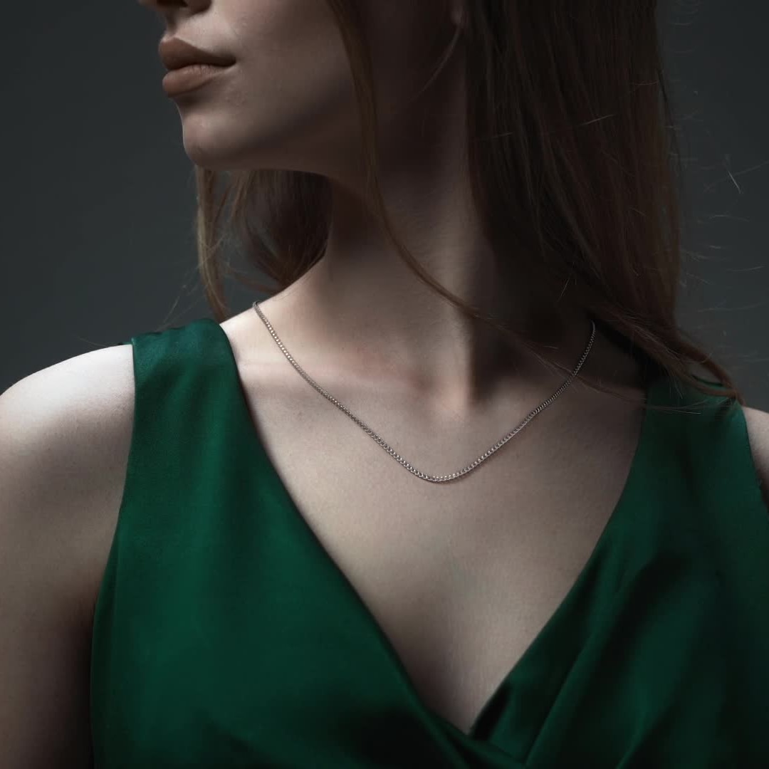 Cadena De Plata 925 Estilo Barbada De Calibre 3.2mm en 5 colores