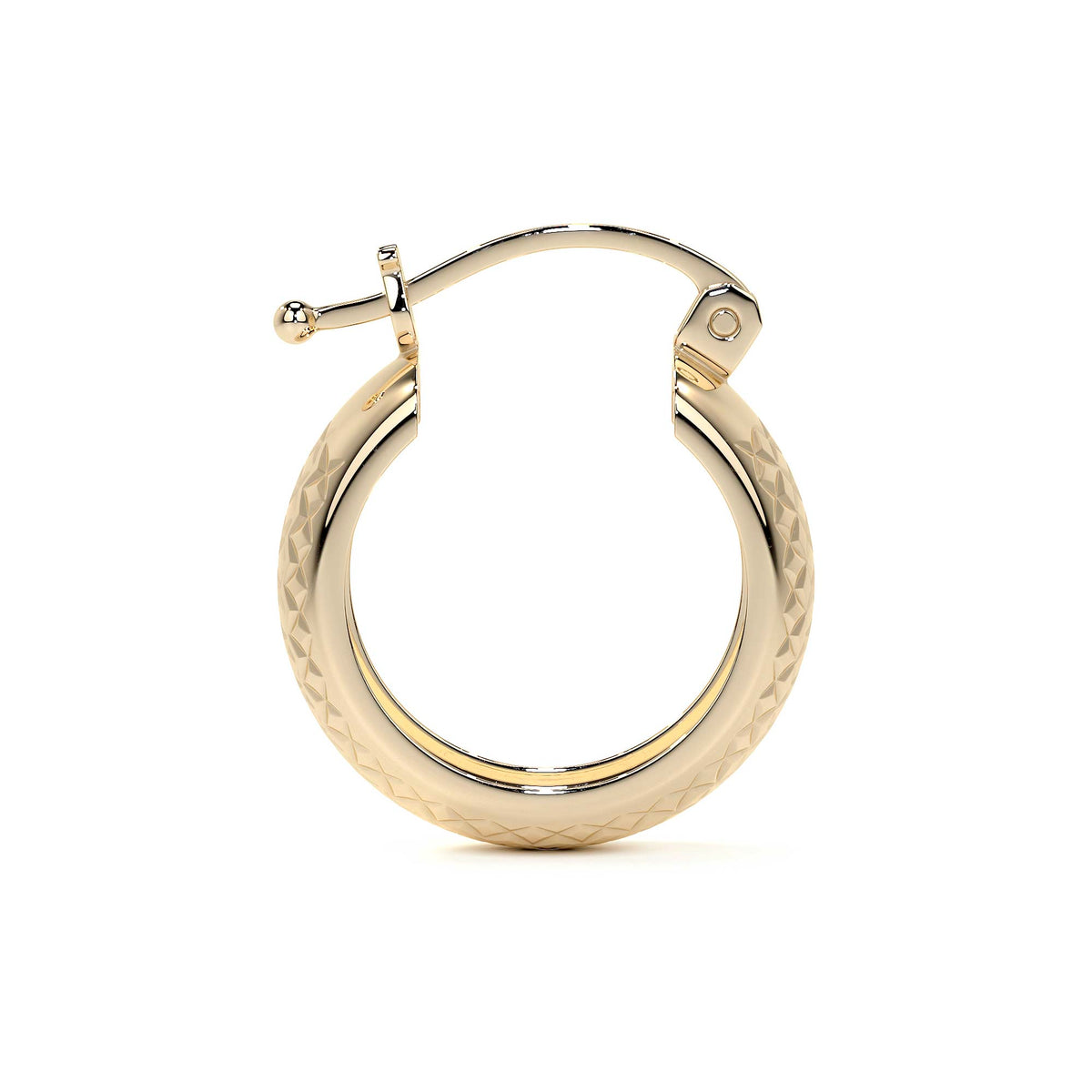 Arracada Diamantada Bangle De Oro 10k Estilo Panal, 12 X 6mm