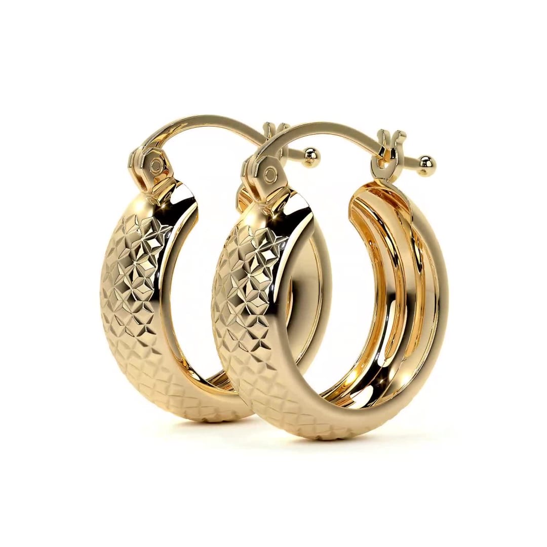 Arete Arracada Diamantada De Plata Ley 925 Tipo Bangle