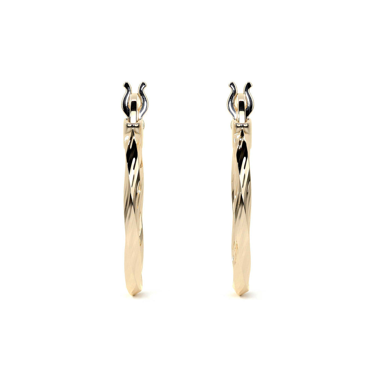 Arete Arracada De Oro De 10k Diamantada Estilo Torsal