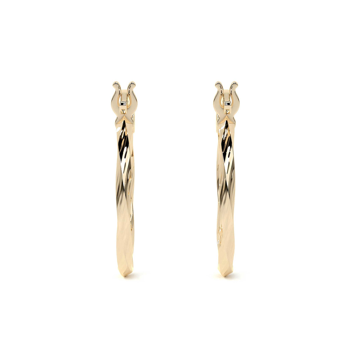 Arete Arracada De Oro De 10k Diamantada Estilo Torsal