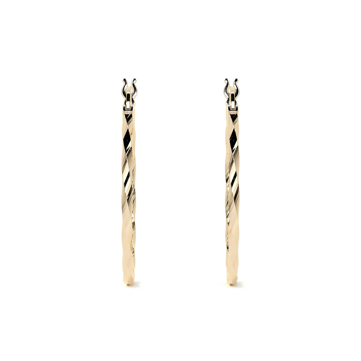 Arete Arracada De Oro De 10k Diamantada Estilo Torsal