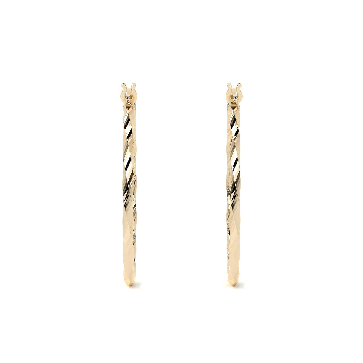 Arete Arracada De Oro De 10k Diamantada Estilo Torsal