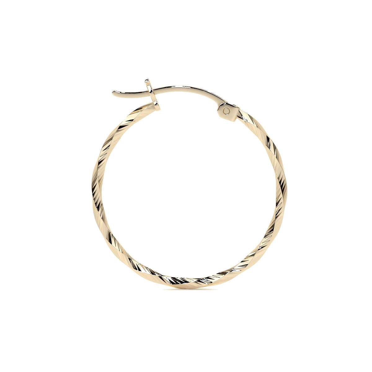 Arete Arracada De Oro De 10k Diamantada Estilo Torsal