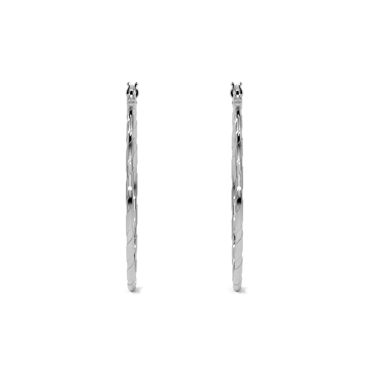 Arete De Plata 925 Extra Ligero Para Mujer Con Diamantado Cordon Blue