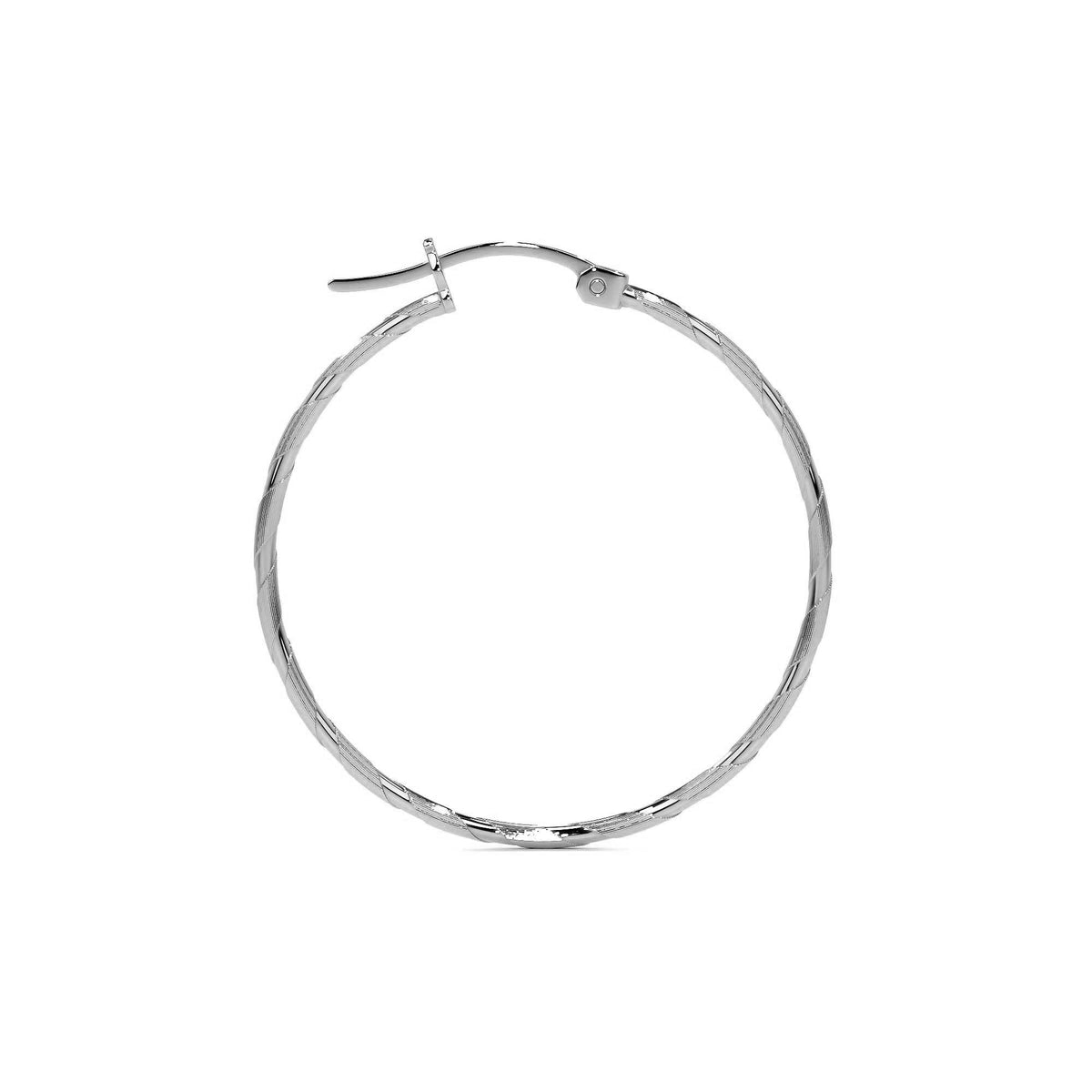 Arete De Plata 925 Extra Ligero Para Mujer Con Diamantado Cordon Blue