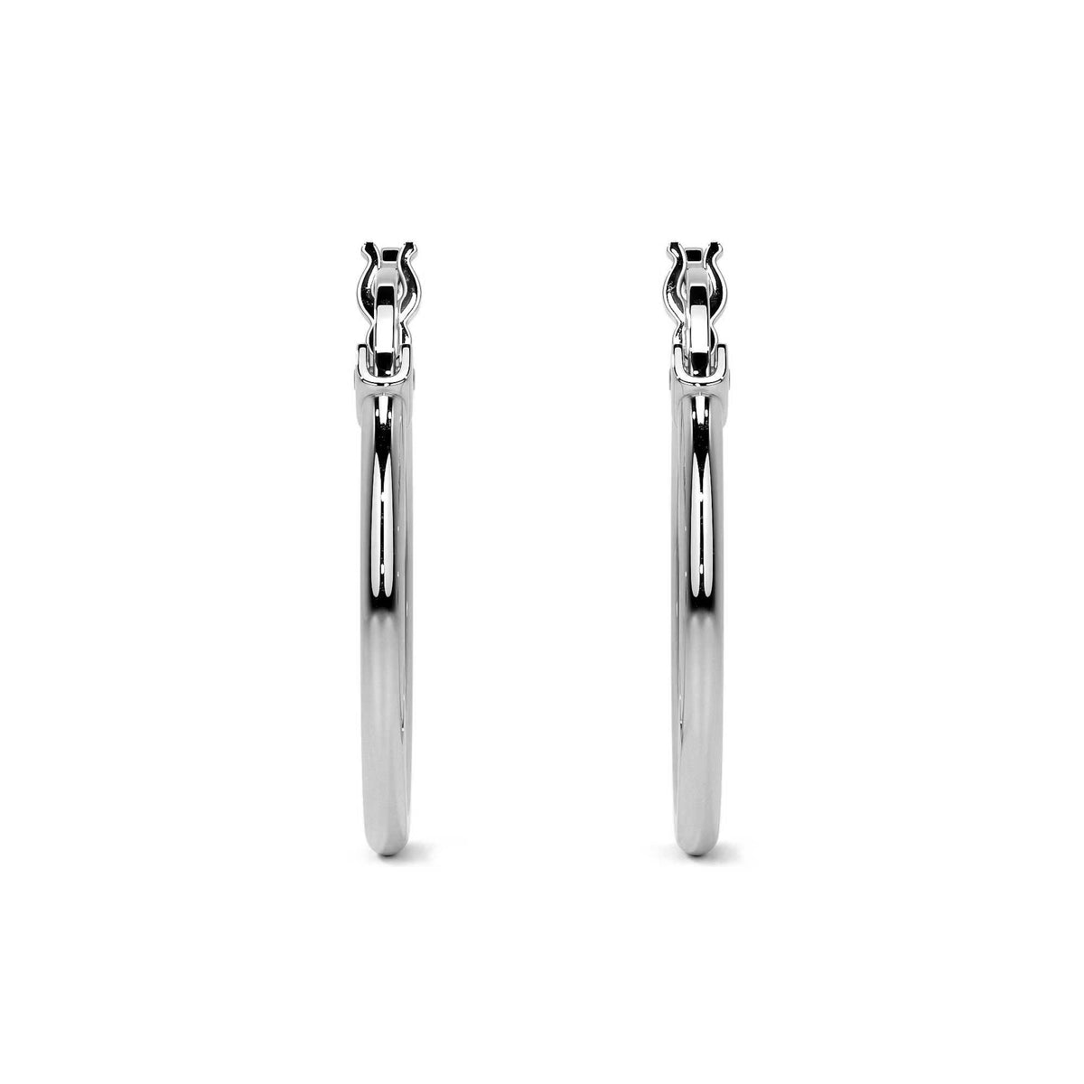 Arete Arracada Ligera Para Mujer Lisa De Plata Ley 925