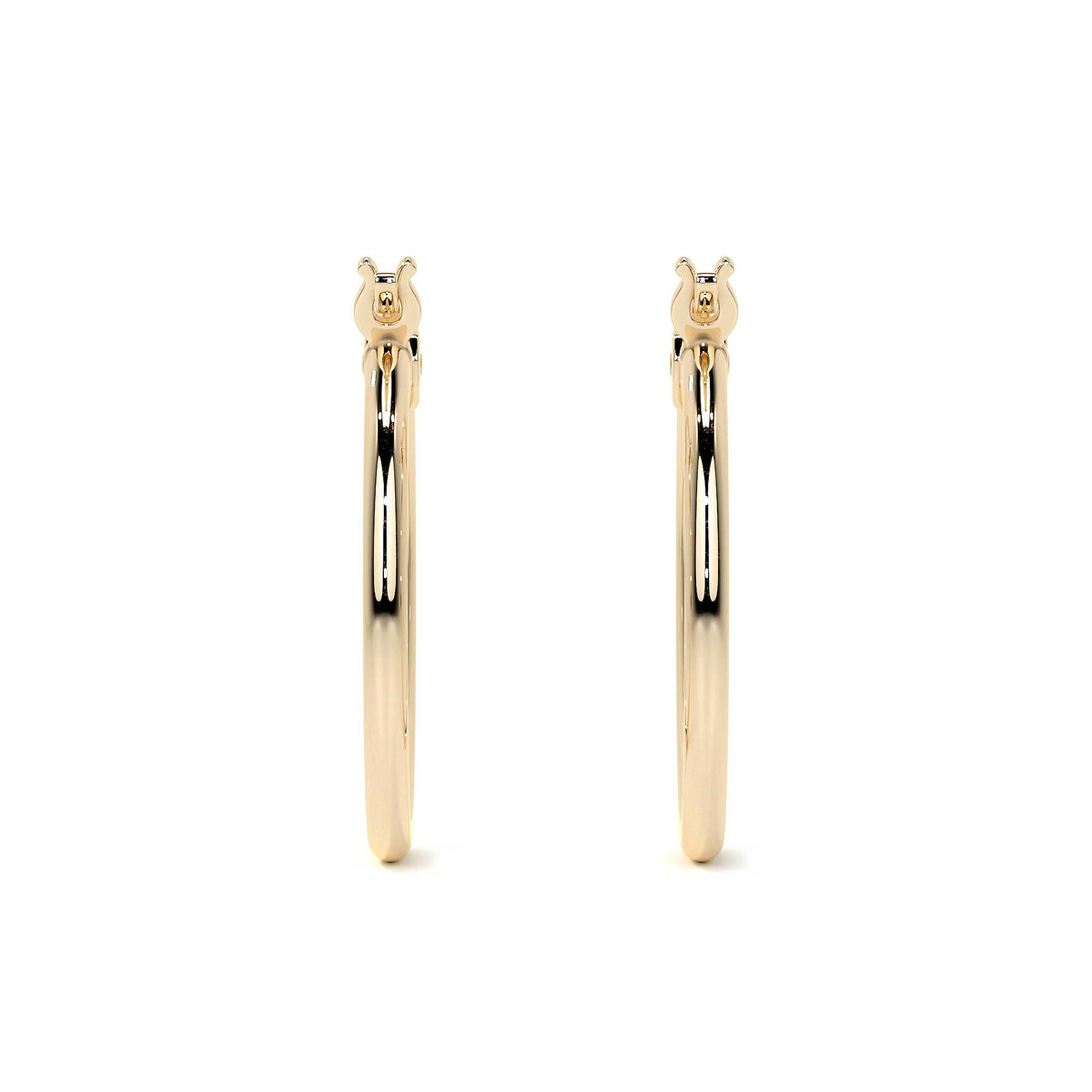 Arracada De Oro De 10k Lisa De 20 mm