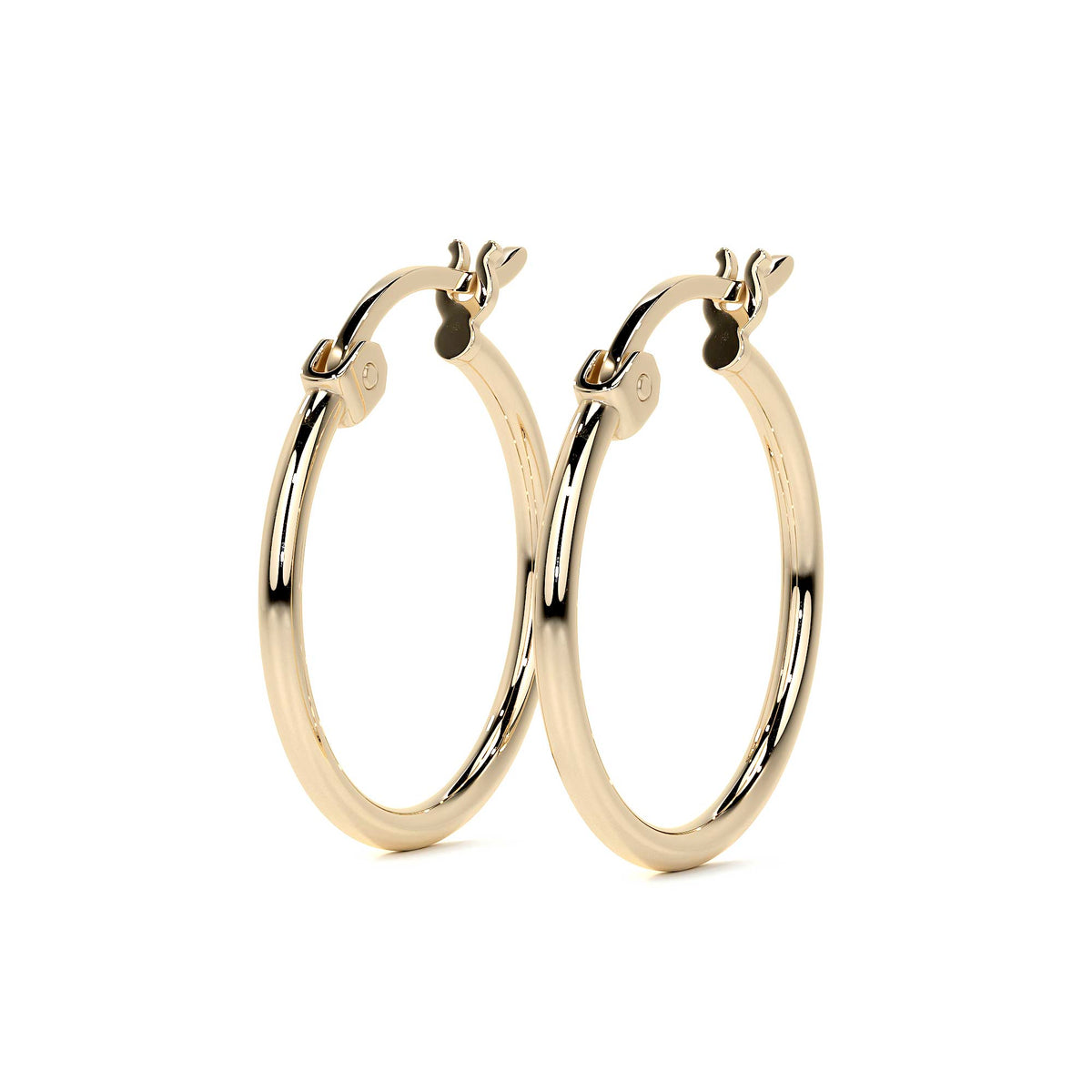 Arracada De Oro De 10k Lisa De 20 mm