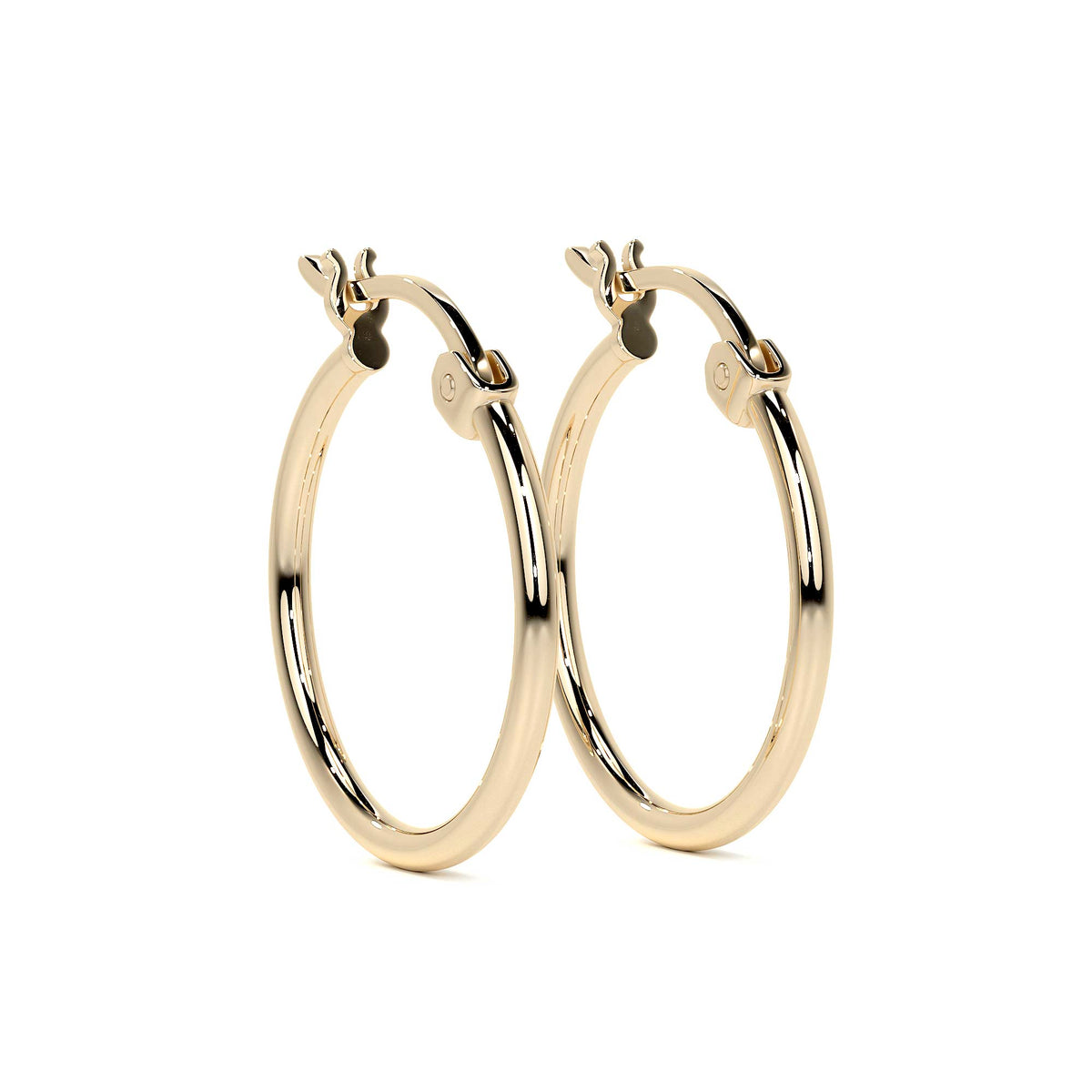 Arracada De Oro De 10k Lisa De 20 mm