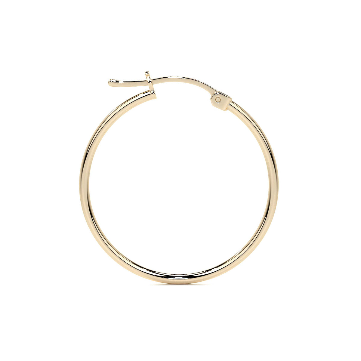 Arete Arracada Lisa Para Mujer De Oro Puro De 14k