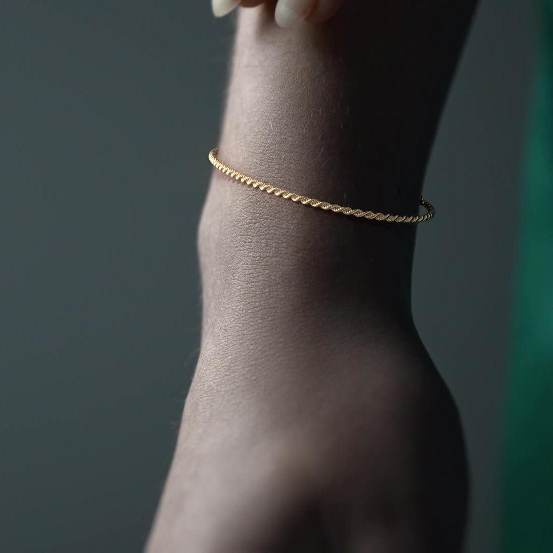 Pulsera de Oro de 14K para Mujer Estilo Torsal | Joyería Fina Italiana