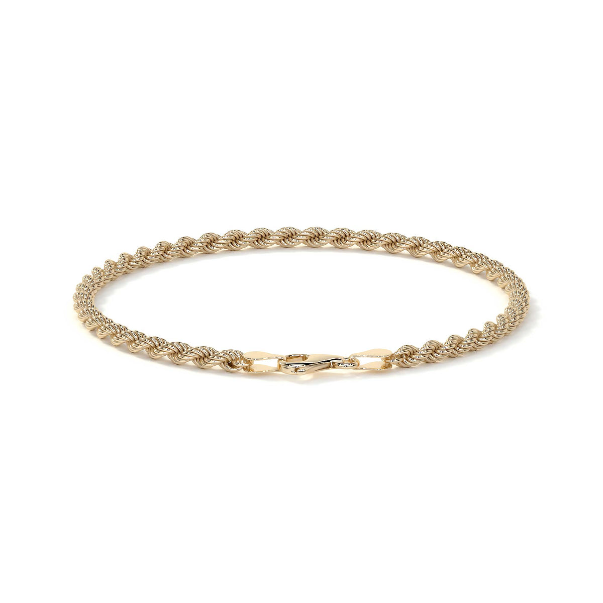 Pulsera De Oro De 10k Estilo Torsal Para Hombre Con Broche De Perico Dorado 18.5 Cm