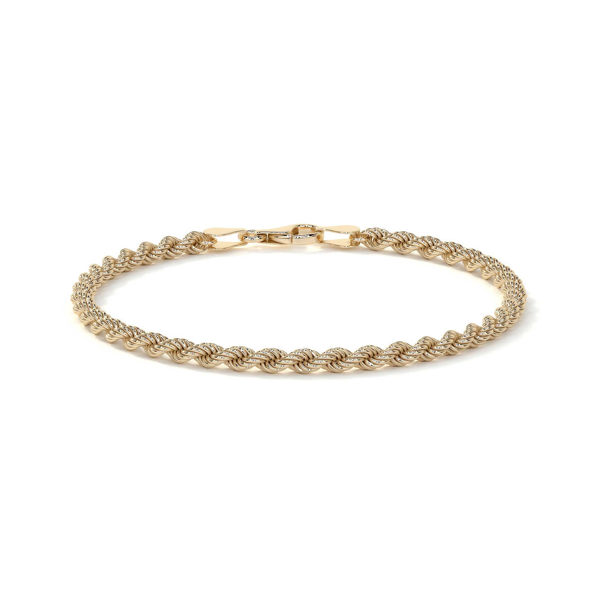 Pulso Torsal De Oro Italiano 10k, Calibre 3.3mm, 16 Cm