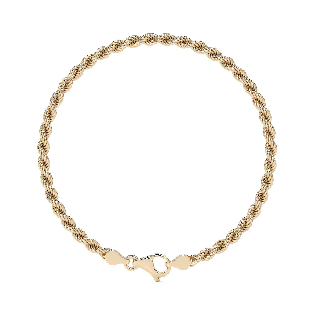 Pulso Torsal De Oro Italiano 10k, Calibre 3.3mm, 16 Cm