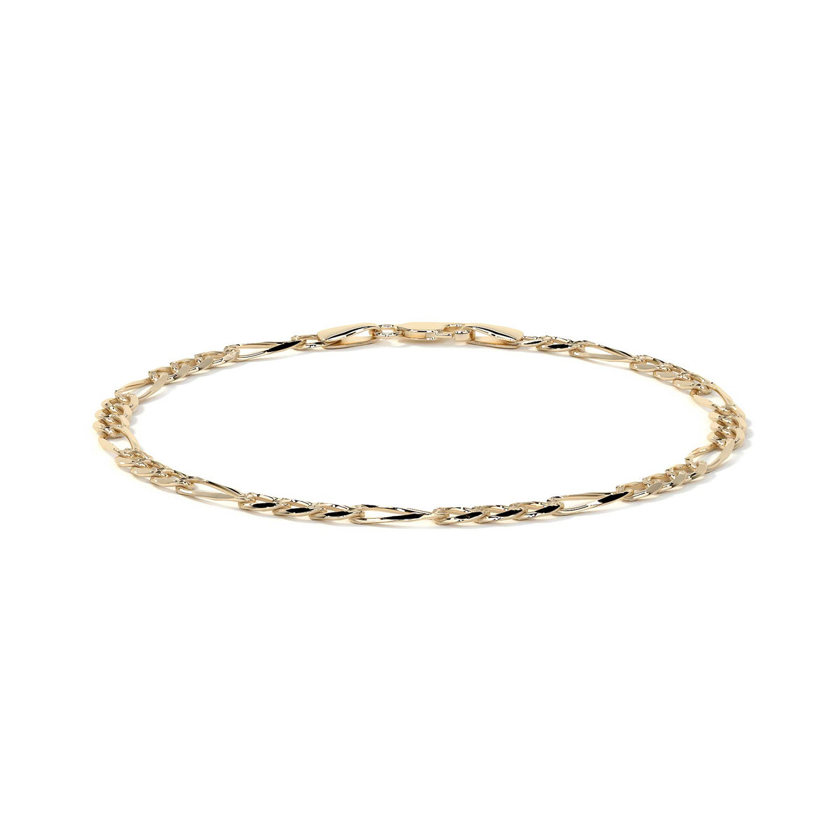 Cadena Figaro Oro 10k 4.3mm 50cm Dorado Clásica Diseño Italiano