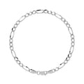 Pulsera De Plata 925 Italiana Para Hombre Estilo Fígaro 3x1