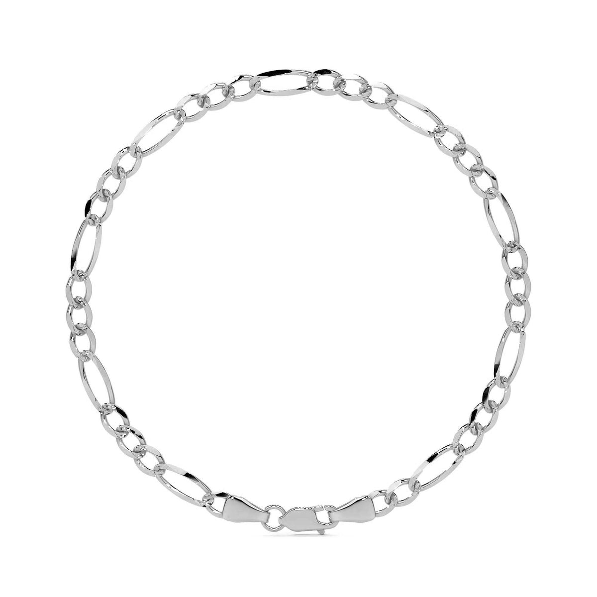 Pulsera de Plata 925 Italiana para Hombre Estilo Fígaro 3x1 | Joyería Masculina Elegante