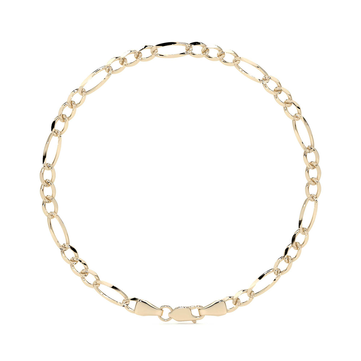 Cadena Figaro Oro 10k 4.3mm 50cm Dorado Clásica Diseño Italiano