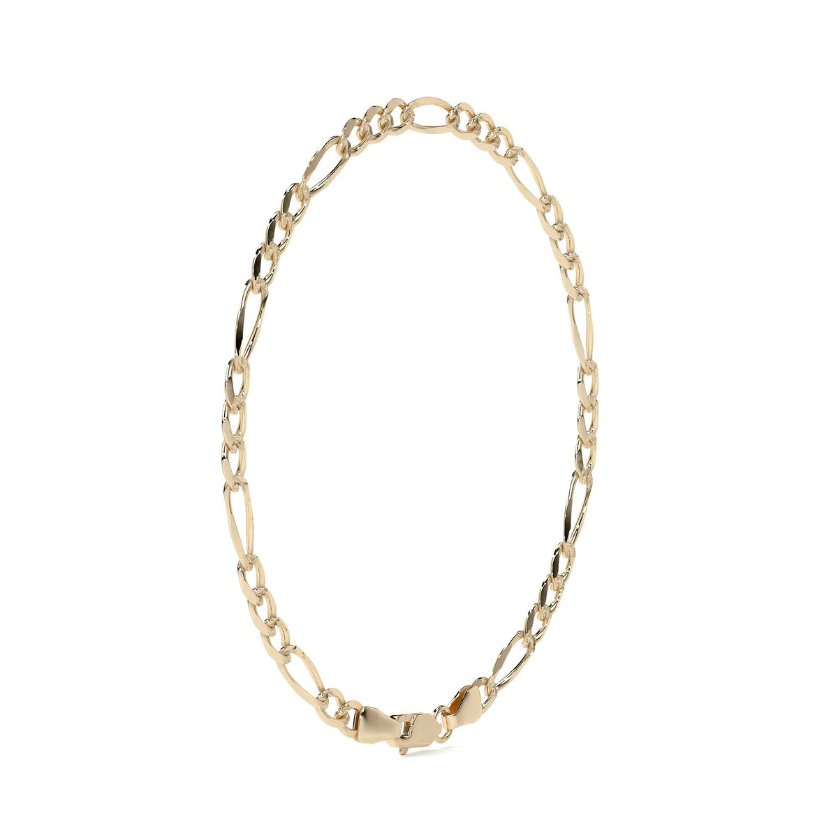Cadena Figaro Oro 10k 4.3mm 50cm Dorado Clásica Diseño Italiano