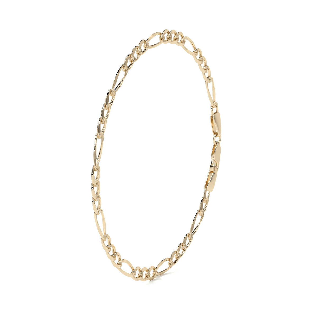 Cadena Italiana Figaro Solida De 10 Quilates 5.3 Mm, 55 Cm