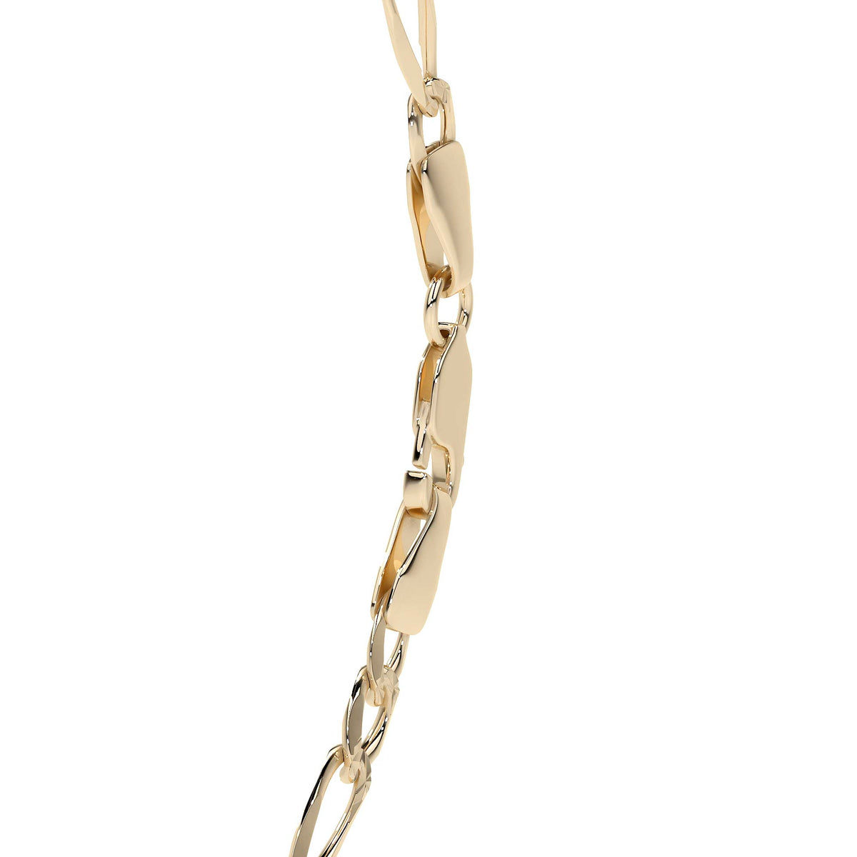 Cadena Figaro Oro 10k 4.3mm 50cm Dorado Clásica Diseño Italiano
