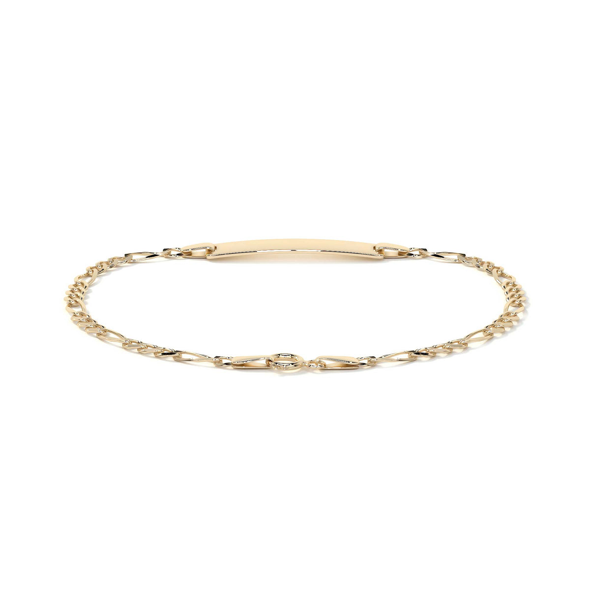Pulsera Italiana Figaro Pave De 10 Quilates 2.6mm