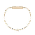 Pulsera Esclava Italiana Figaro Pave Pulso 14k 2.6mm 16cm