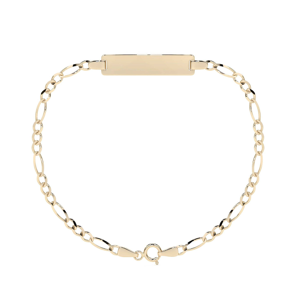 Pulsera Esclava Italiana Figaro Pave Pulso 14k 2.6mm 16cm