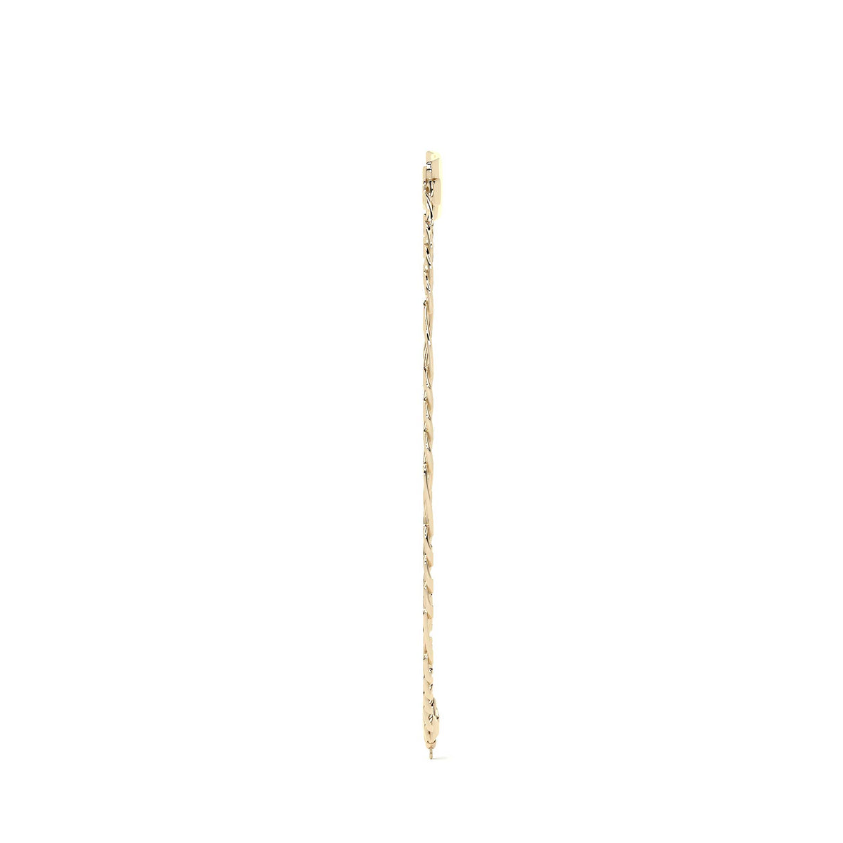 Pulsera Italiana Figaro Pave De 10 Quilates 2.6mm