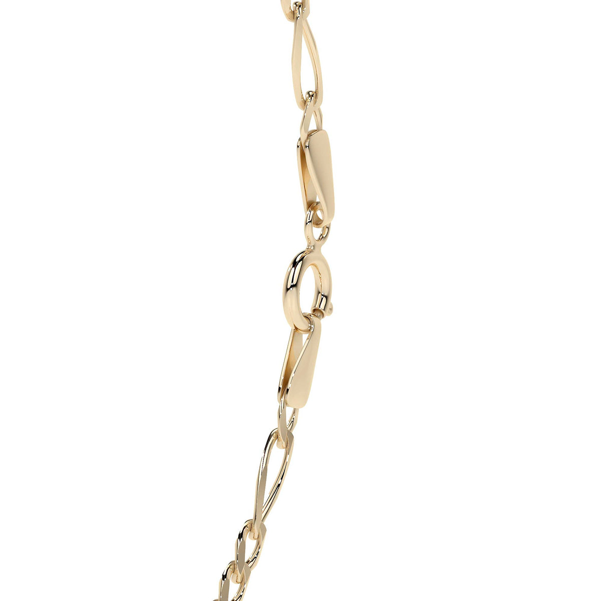 Pulsera Italiana Figaro Pave De 10 Quilates 2.6mm