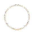 Pulsera Italiana Figaro Pave De 10 Quilates 3.2mm, 21.5 Cm