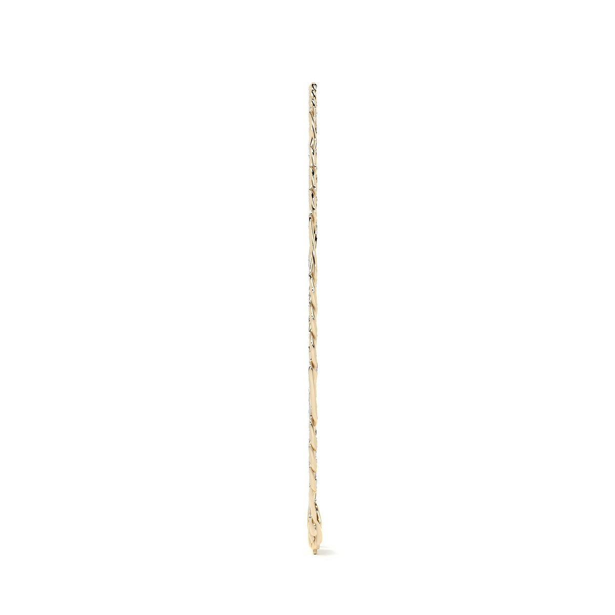 Pulsera Italiana Figaro Pave De 10 Quilates 3.2mm, 21.5 Cm
