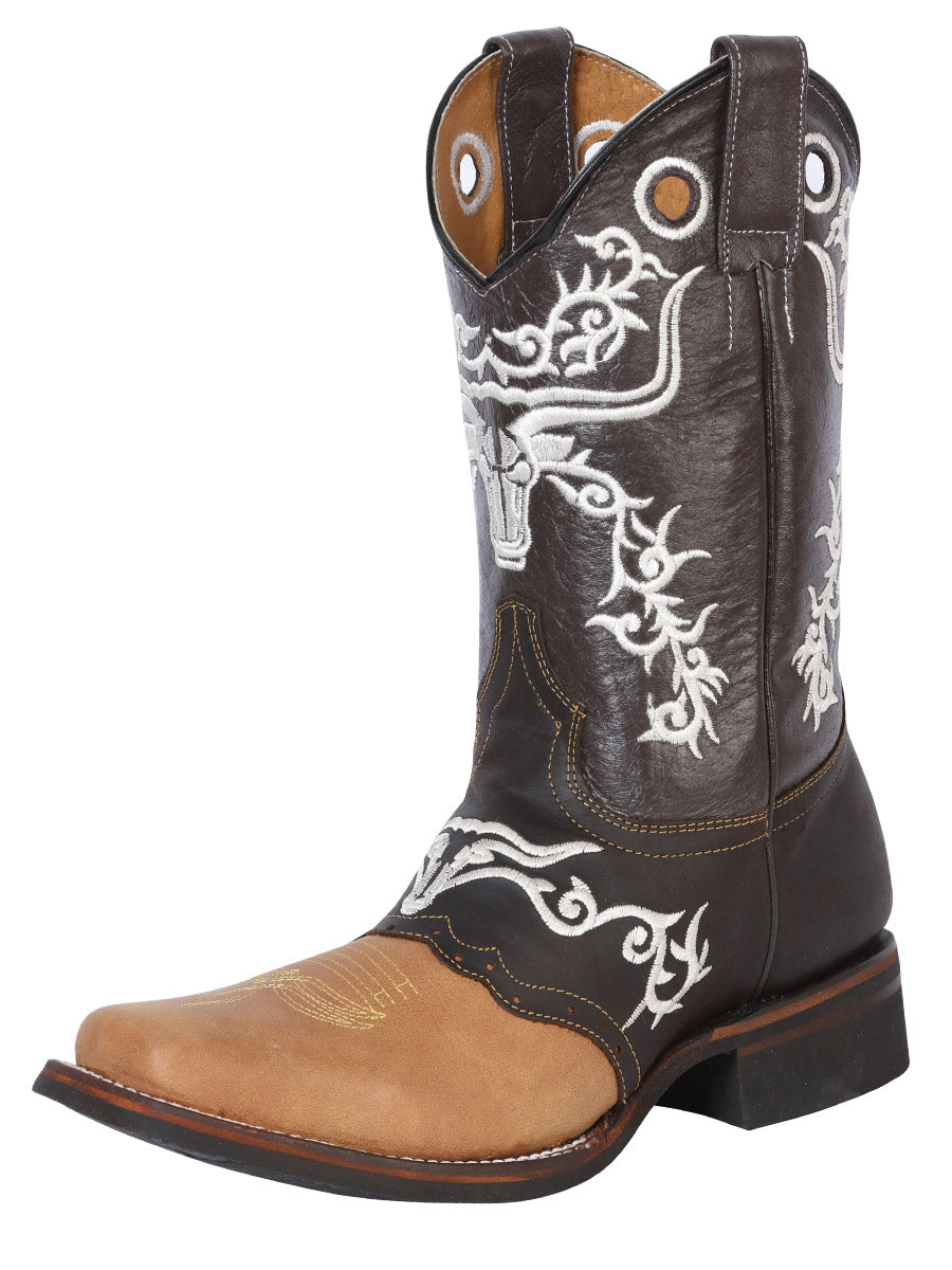 Bota Vaquera de Hombre El General Rodeo en Piel Crazy Color Miel/Café 33316