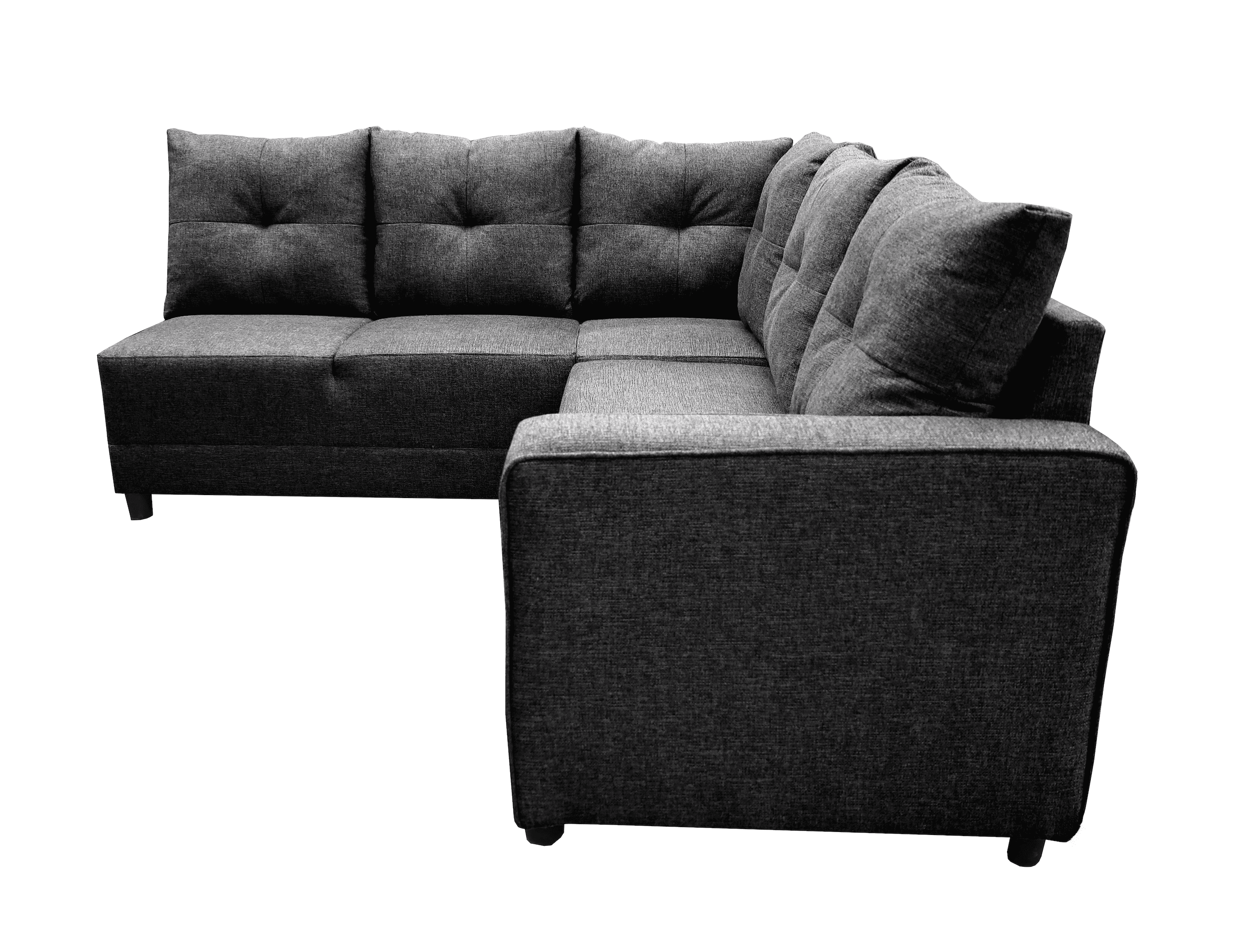 Sala Esquinera El Bazar Store Loki Gris Oxford 200x215 cm, Tela Lino nacional, Modular