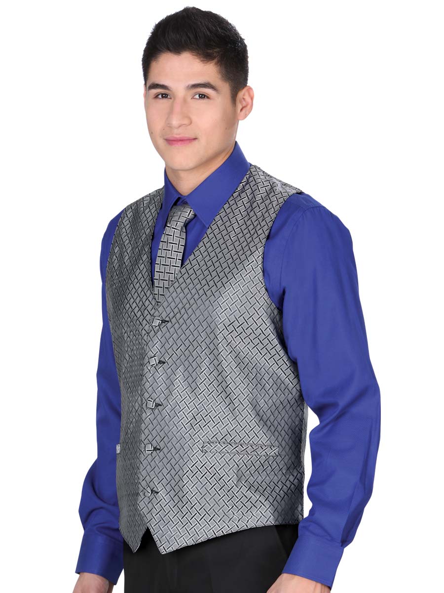 Vestido de Hombre El General SS15-JS5 Artesanal en 100% Poliéster Color Plata 34153