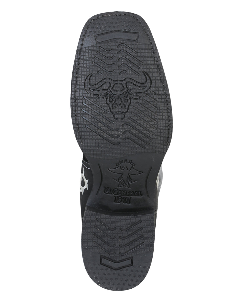 Bota Vaquera de Hombre El General Rodeo en Piel Crazy Color Negro 34313