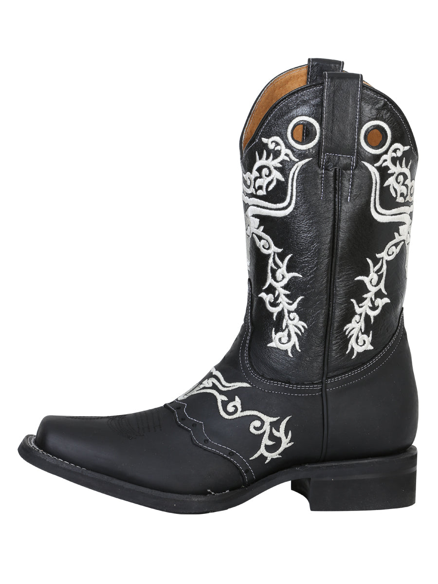 Bota Vaquera de Hombre El General Rodeo en Piel Crazy Color Negro 34313