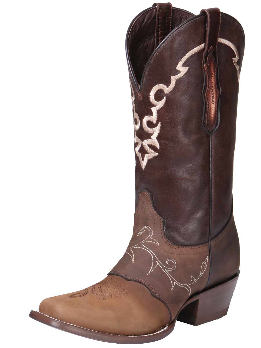 Bota Vaquera de Mujer El General Rodeo en Piel Crazy Color Camel 34510