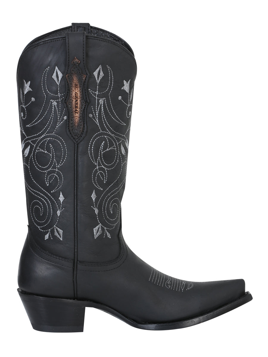 Bota Vaquera de Mujer El General en Piel Crazy Color Negro 34514